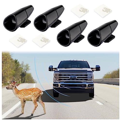 SSNNUU 4PCS Deer Whistles for Car,Black Deer Whistles for Vehicles Protect Animal & Avoid Collision,Animal Warning Whistle Deer Repellent Devices for Car Truck SUV Motorcycle Bumper