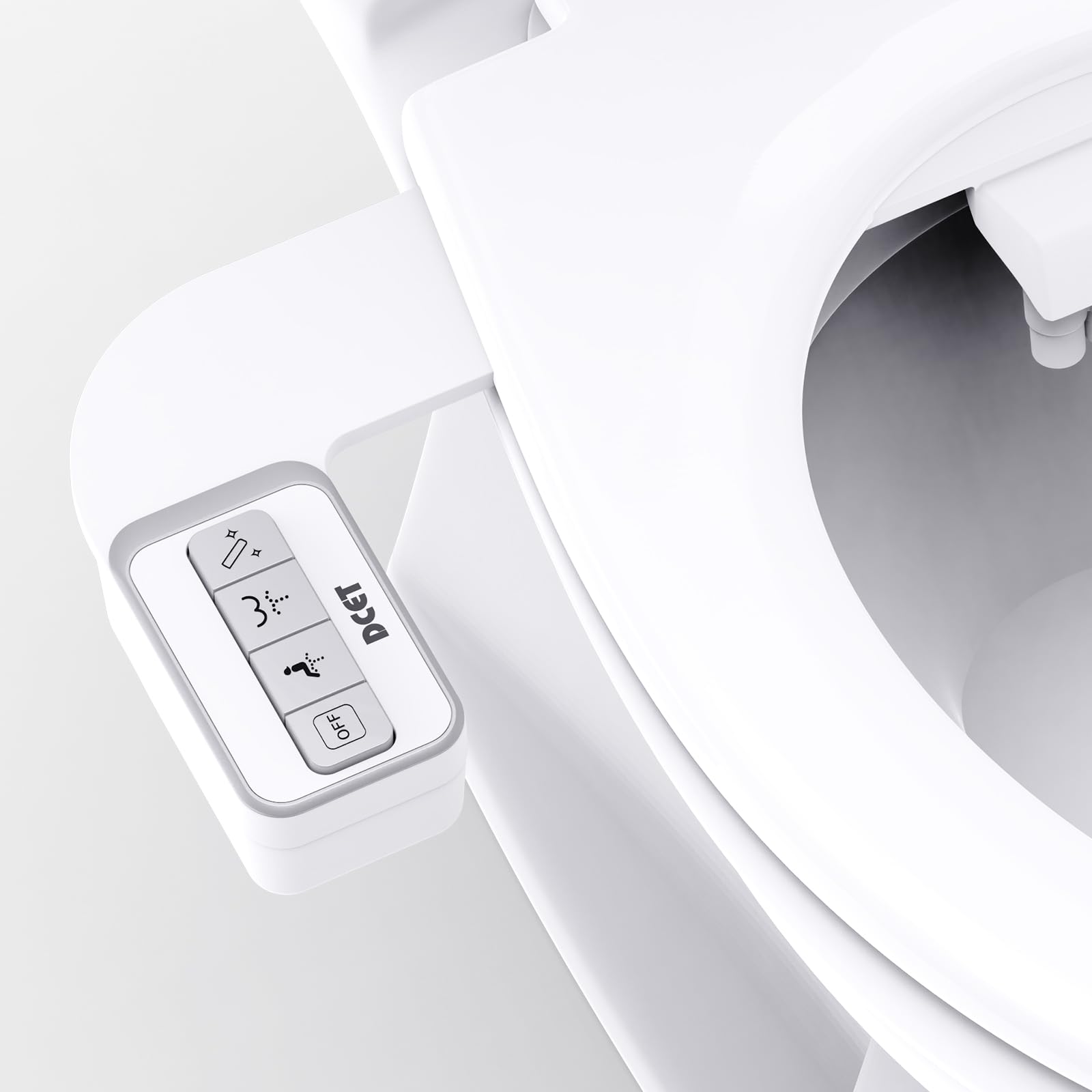 Bidet Attachment, 0.23" Ultra-Slim No Gap Design, Non-Electric Self-Cleaning Bidet with Dual Nozzles (Rear &amp; Feminine Wash), Adjustable Pressure, Tool-Free Installation