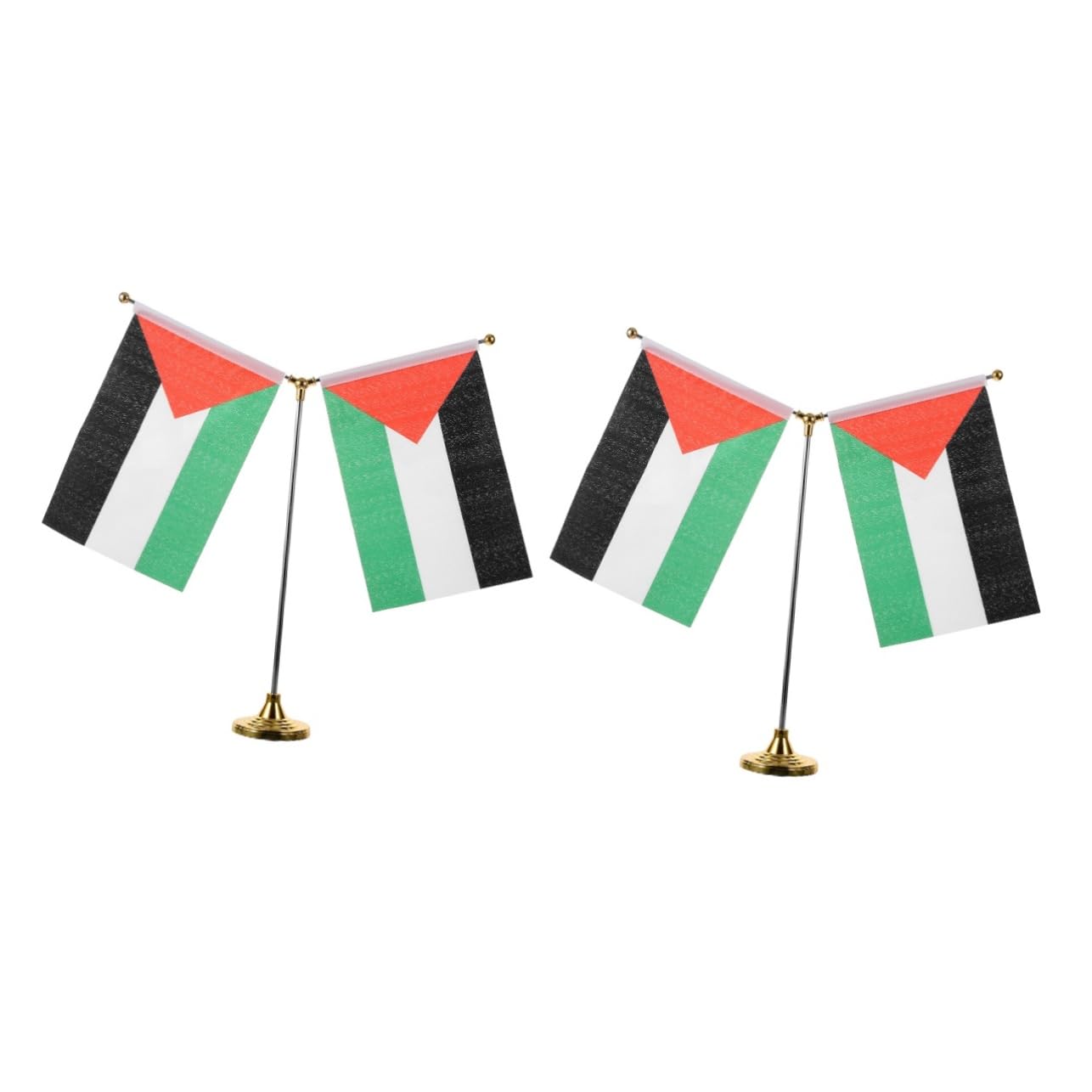 Drapeau de table palestinien pour bureau éliminant les chutes grâce au support stable en Y
