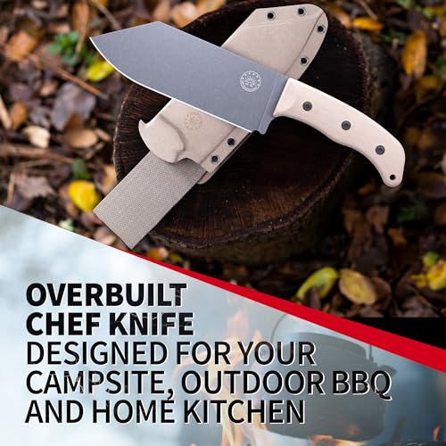 Off-Grid Knives - Faca de chef Grizzly V2 com aço inoxidável Sandvik 14C28N, bainha Kydex e clipe de