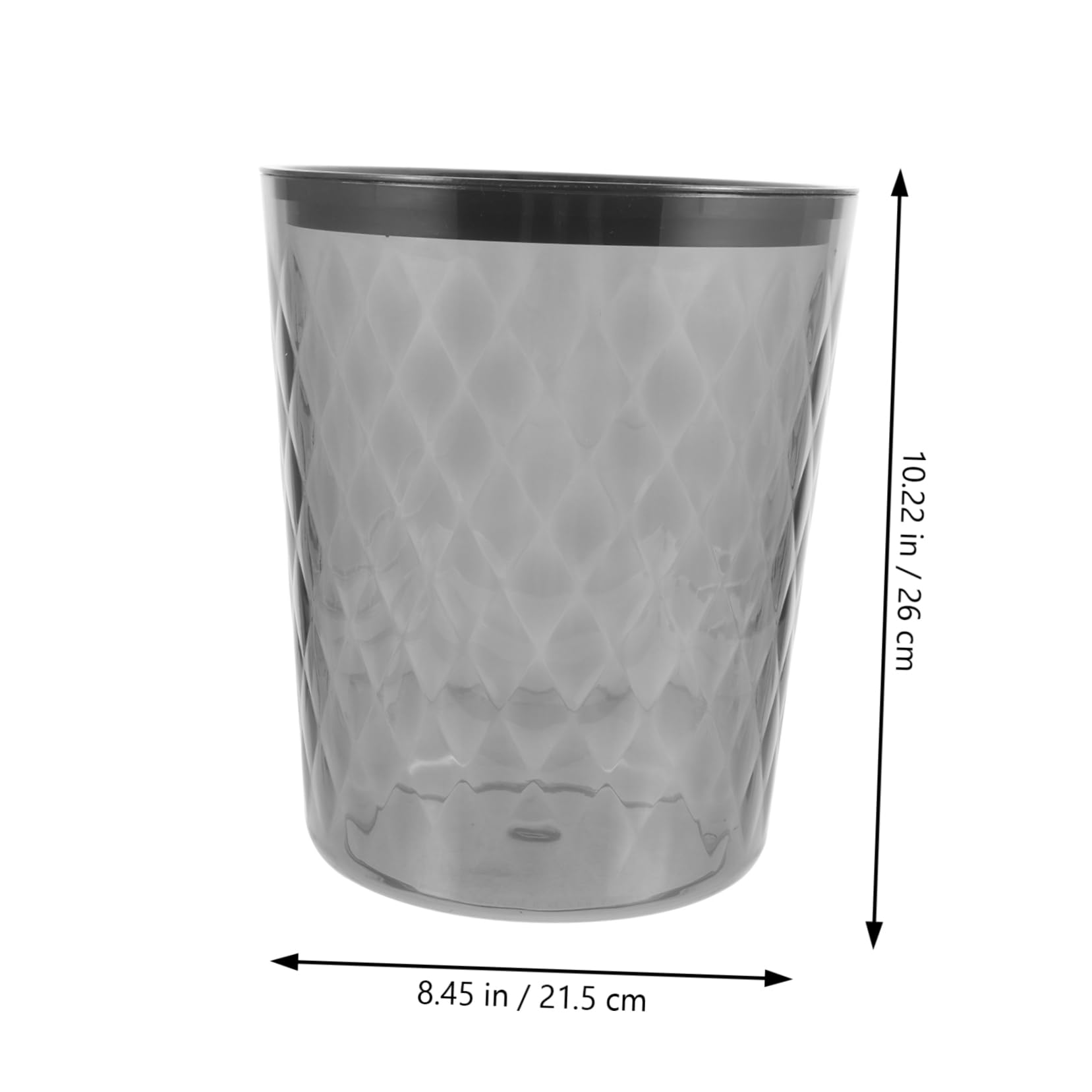 PRETYZOOM Black Bathroom Trash Can Decorative Kitchen Rubbish Container Large Capacity Waste Basket for Home