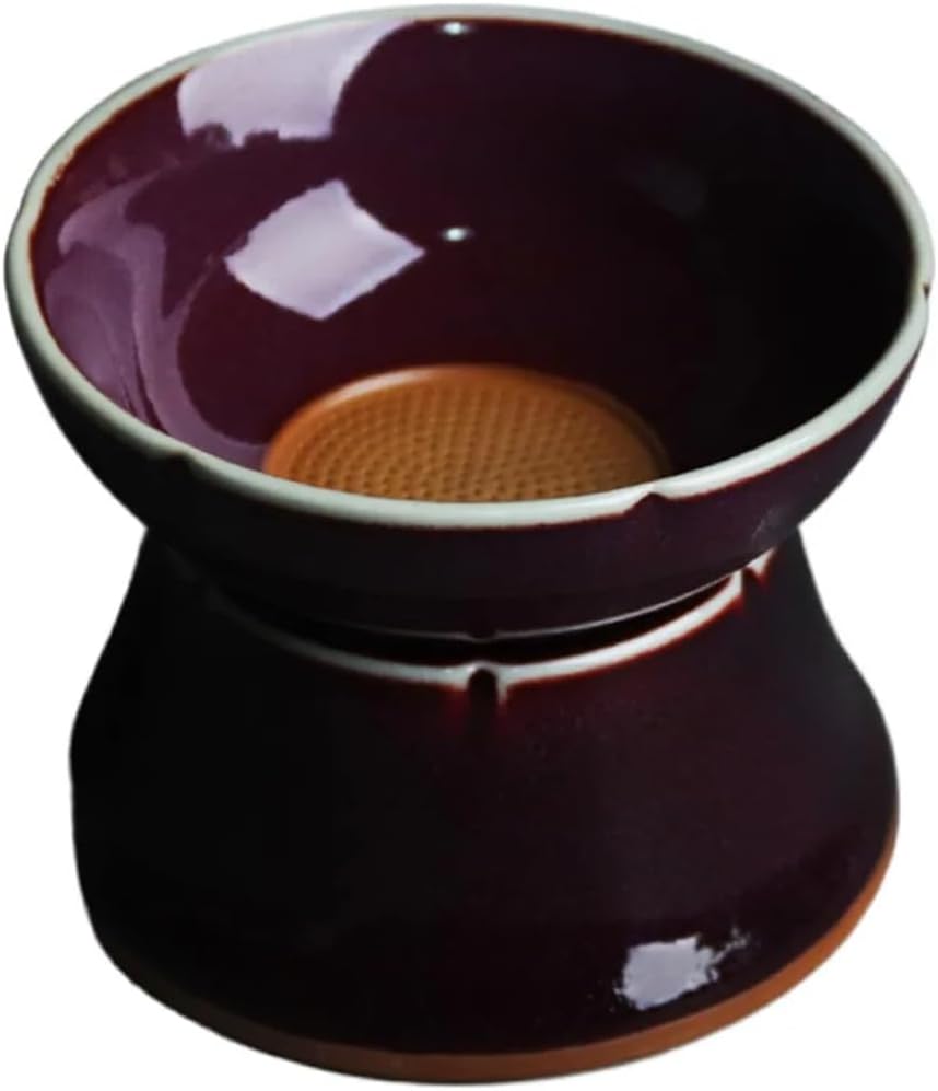 Gradient Red Ceramic Filter Hole Tea Strainer Vintage for
