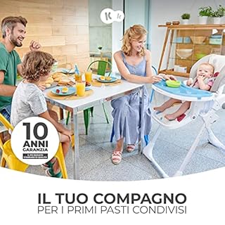 Kinderkraft YUMMY Seggiolone Pappa, Regolabile, Pieghevole, Ripiano Smontabile, per Bambini da 6 Mesi fino a 3 Anni, Grigio