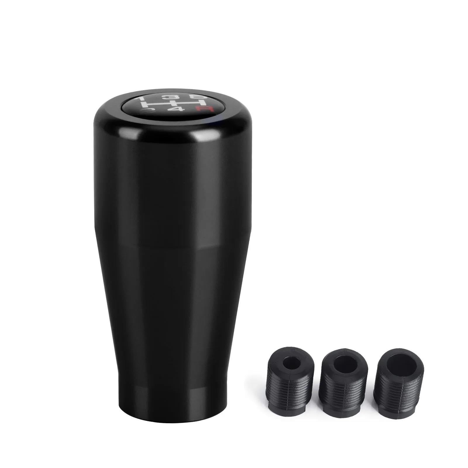 POANBCGY 5 Speed Aluminium Gear Shift Knob Universal M8 M10 M12 Racing Shift Lever for Manual Transmission Gear Level Knob Shift Replacement Parts(Black)