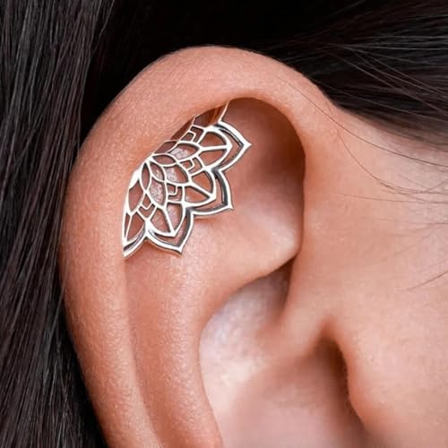 Helix Earrings Boho Lotus Gothic Halloween Cartilage Earrings for Women Hidden Helix Earring Halloween Gothic jewelry Accessories for Party Outfits Trendy Jewelry Gifts3