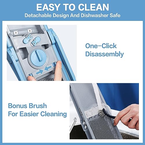 Vegetable Chopper Safe Mandoline Slicer for Kitchen, Multifunctional Chopper Vegetable Cutter, Julienne + Dicer for Vegetables, Meal Prep & More with 35+ Presets & Thickness Adjuster - Image 6