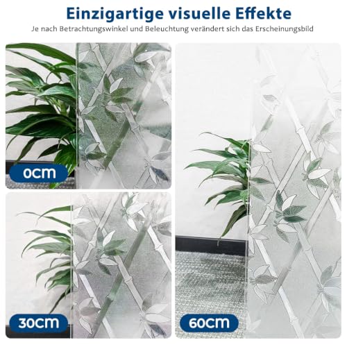 Niviy Fensterfolie Blickdicht Bambus Milchglas Sichtschutz 75x120cm – Ansicht 6