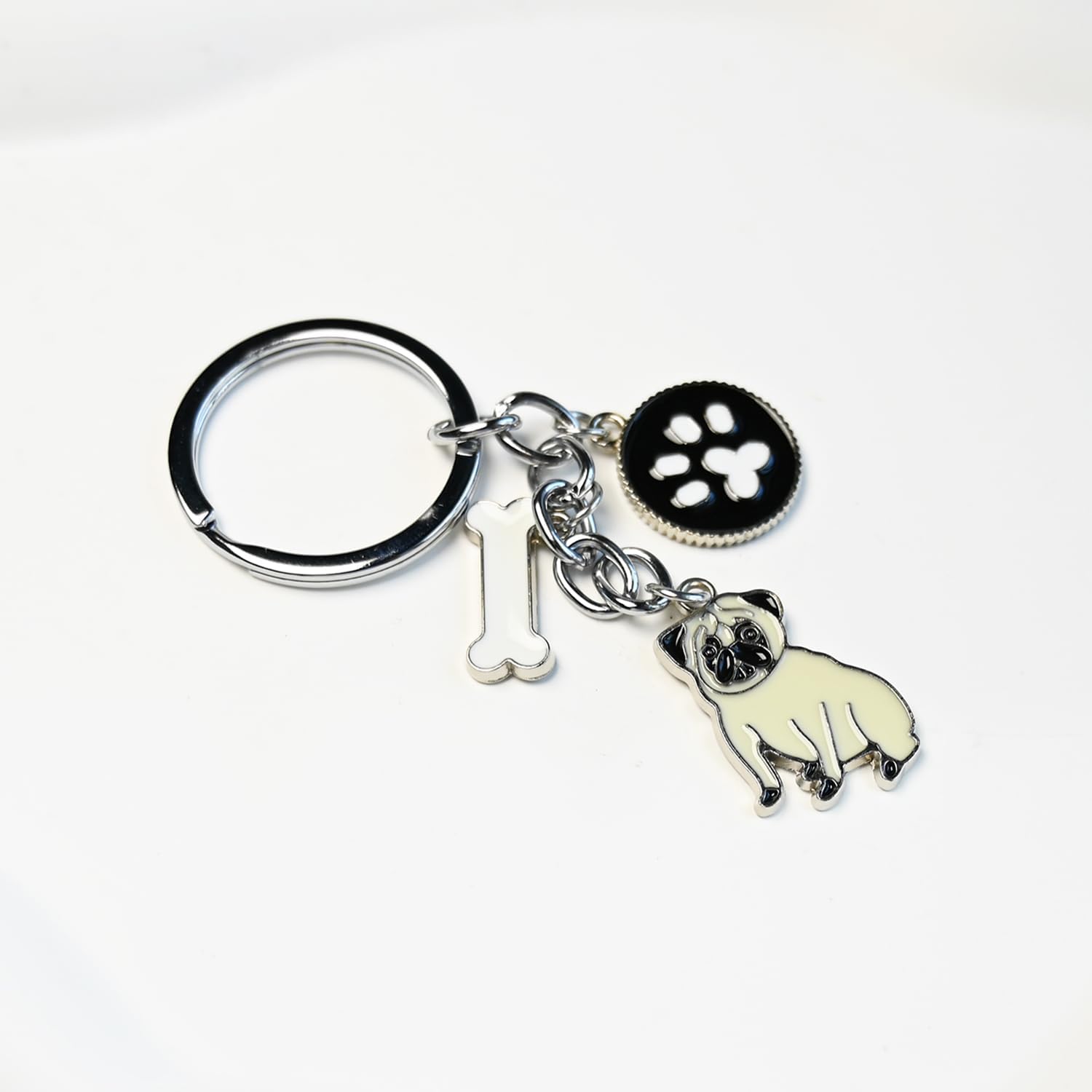 Dog Keychain Ring, Cool Cute Pet Dog Keyring Bag Charm Mini Metal Key Ring Keyfob image 3