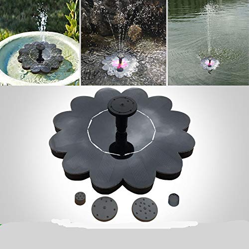 Leoie Fountain,Solar pump,Solar bird bath fountains,Solar Fountain with 4 Nozzle,Solar Powered Fountain Pump for Bird Bath,Garden Backyard Pond Pool Outdoor Uncharged 16x16cm