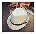 Produktbild DOUYUAN Sommer Strohhut Mann Trend Leder Schnalle England Wind Sir Formaler Hut Sonnenschutz Strohhut Volume Cap Frau (Color : White, Size : M (56 58cm))