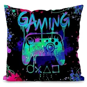 Likjad Gaming Pillow Covers,Gamer Pillow Covers 18×18,Gamer Room Decor for Boys,Gaming Room Decor, Boys Room Decor,Gaming Decor for Boys Bedroom, Game Room Accessories and Decor, Gaming Decor.