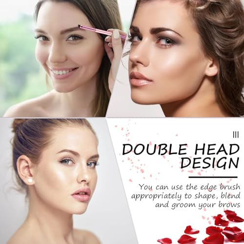 Vin Beauty 12-Piece Dual-Ended Brow Brush Set - Angled Eyebrow Brush, Spoolie, Shaping & Filling for Precise Brow Brushing