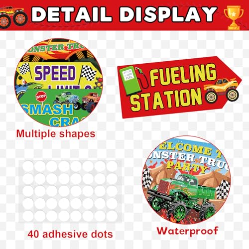 Image of Hooqict 20 Pieces Truck Party Decorations Signs Welcome To Truck Birthday Party Supplies Classroom Wall Door Porch Yard Sign Car Backdrop