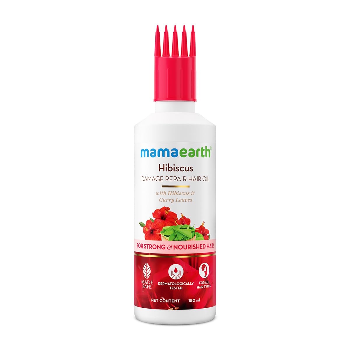 Mamaearth Hibiscus Damage Repair Hair Oil with Hibiscus & Curry Leaves for Strong & Nourished Hair|Repairs Rough, Dry & Damaged Hair|Makes Hair Smooth & Frizz Free|Suitable For All Hair Types (150ml)-image-44