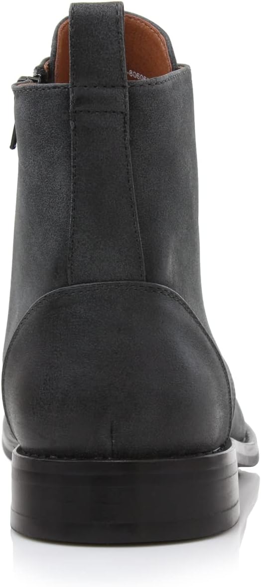 Polar Fox Men's Ankle Dress Boots | Lace-up Casual Fashion Boot Collection | Cap Toe & Plain Toe Styles |