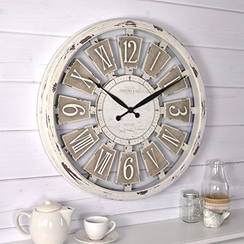 FirsTime & Co. Antique Plaques Wall Clock, 20", White