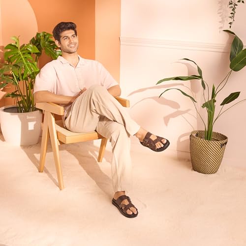 Image of Metro Men Leather Thong Slipper | Chappal | Open Sandal