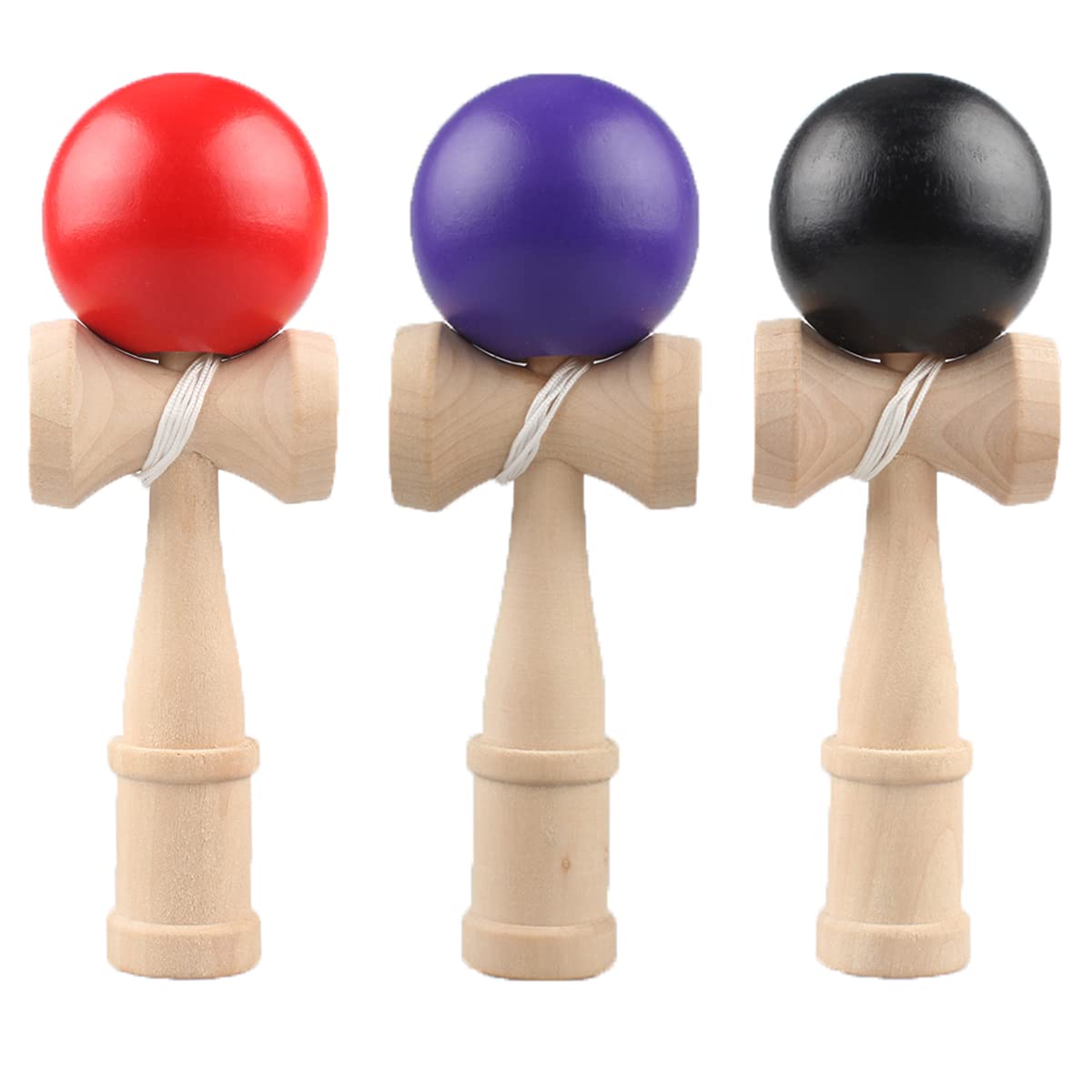 Amazon | けん玉 3個セット （赤、紫、黒） 剣玉 木製 けん玉教室 練習用 競技用 kendama | けん玉 | おもちゃ