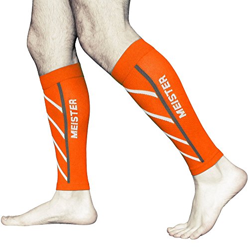 Meister Graduated 20-25mmHg Compression Running Leg Sleeves for Shin Splints (Pair) - Orange - X-Large - Thumbnail 3