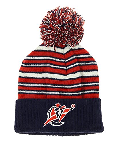 Outerstuff NBA Toddlers Washington Wizards Cuffed Knit Hat with Pom, Red and Blue