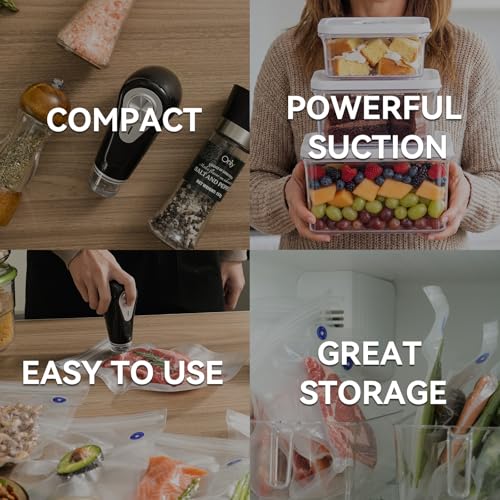 Vesta Precision Handheld Vacuum Sealer, Powerful Compact Vacuum Sealer for Food Save, Portable & Rechargeable Design Food Sealer for Seal Meal Saver, Works with valved Bags, Zipper Bags and Containers by V Vesta Precision - Image 7