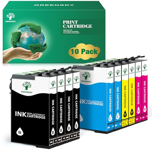 GREENSKY Ersatz für 405XL Multipack Kompatibel für Epson 405XL 405 XL für Epson Workforce Pro WF-4820 Patronen WF-4830 WF-3820 WF-3825 WF-4825 WF-7835 WF-7830 WF-7840 Druckerpatronen (10 Pack)