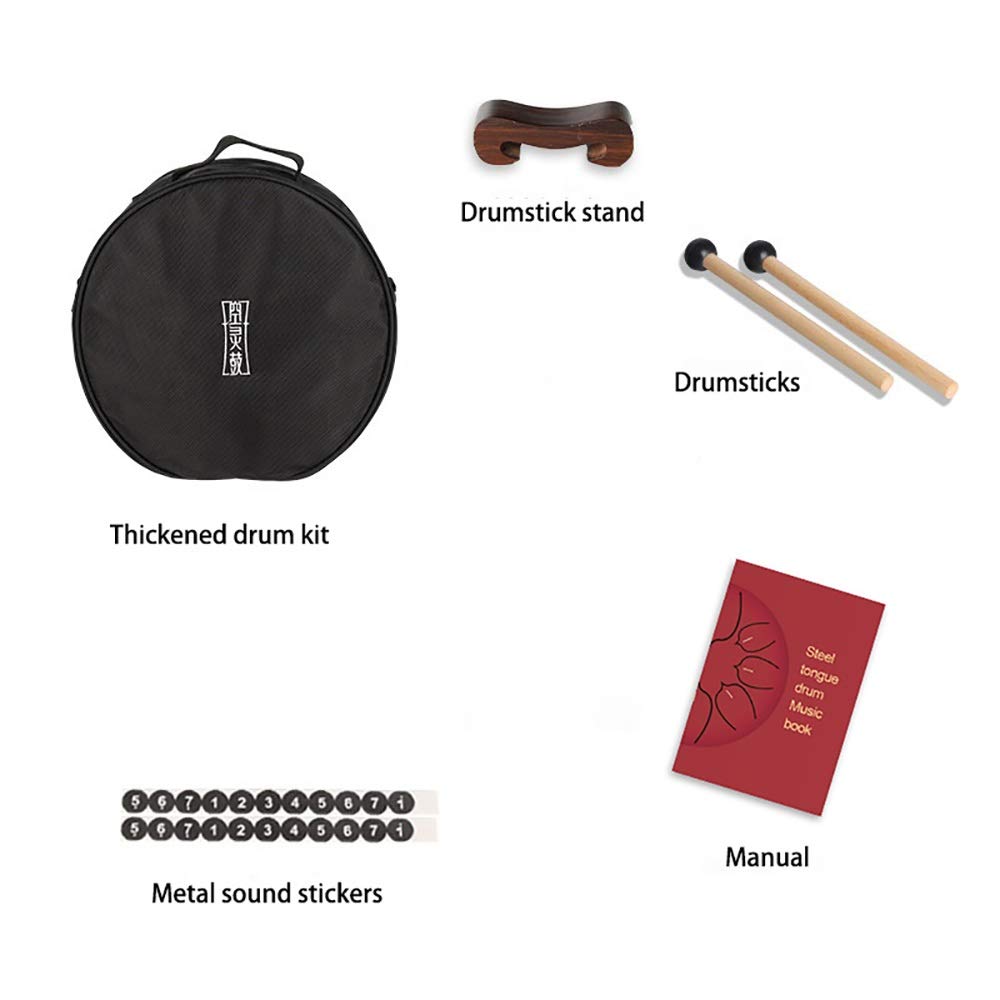 Profesjonalne 12-calowe 15 Notatki Drum Stalowy Drum, D Klucz Kompaktowy Instrument Perkusyjny Z, Torba Podróżna, Książka Muzyczna, Młotki, Palec, Picket (Color : Blue)
