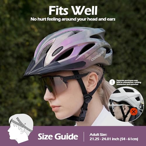 Odoland Fahrradhelm Fahrradbrille Set, Radhelm mit Sportbrille Einstellbarer Rennradhelm Atmungsaktiv MTB Mountainbike Helm für Erwachsene Herren Damen