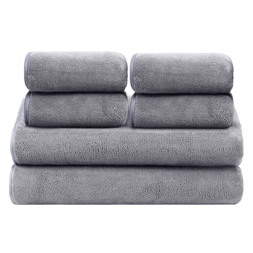 La Mejor Selección de Toallas para baño , tabla con los diez mejores. 44 ZHEYU Juego de Toallas de Baño, 6 Piezas Suave y Agradable para La Piel Vellón de Coral Toalla, Super Absorbente, Secado Rápido, Lavable a Máquina para Hotel,Hogar y Gimnasio...