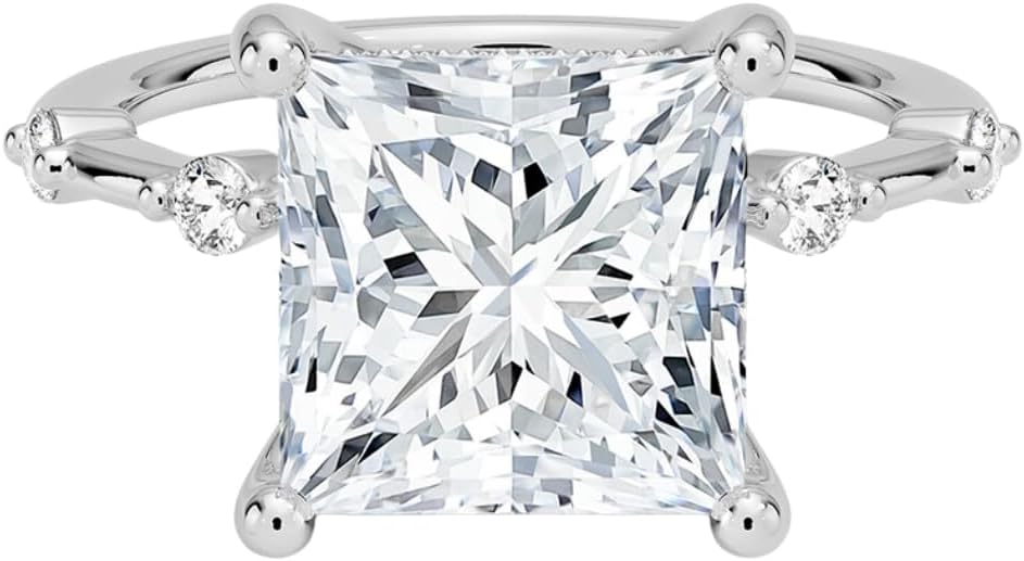 1-5 CT Princess Cut IGI Certified Lab Grown Diamond Ring 10K 14K 18K Solid Gold Hidden Halo Lab Grown Diamond Engagement Ring Christmas gift for Women (E-F Color, VVS2 Clarity)