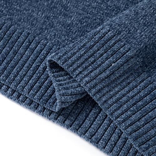 Image of Simple&Opulence Women's Chenille Sweater Crewneck Long Sleeve Pullover Ribbed Cuff Hem Round Neck Jumper Tops