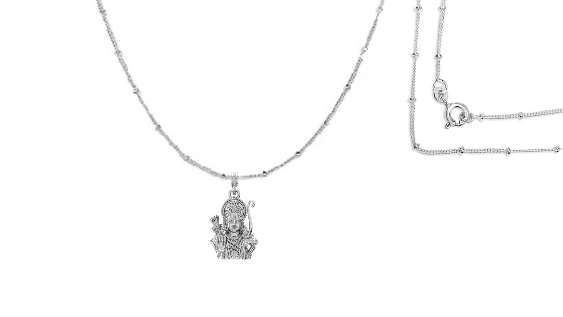 AKSHAT SAPPHIRE Sterling Silver (92.5% purity) God Ram Ji chain Pendant (Pendant with Ball/Beads Chain) for Men & Women Pure Silver Bhagwan Shri Ram Locket for Good Health & Wealth - PSBL7153 (B0CC2YQPWB) Amazon Price History, Amazon Price Tracker