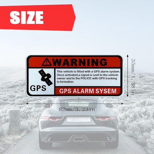 Image of 3PCS 1.6 x 3.2 Inch Warning GPS Alarm System Car Stickers, Automotive Decals, Self Adhesive Car Warning Stickers, Vinyl Car Window S tickers Car Exterior Accessories Universal for SUV Van