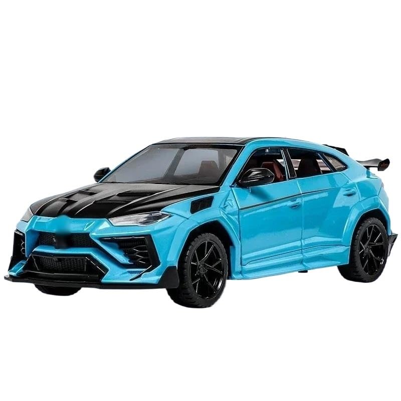 car model car decoration For La&mbo&rgh&ini URUS 1:24 SUV Modified Version Sports Car Model Diecasts Metal Sound Light Racing Car Model Simulation Toy Gifts(Blue)
