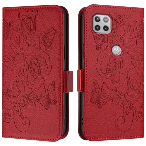 Étui portefeuille antichoc Motorola Moto G 5G 2020 en cuir PU élégant avec porte-cartes