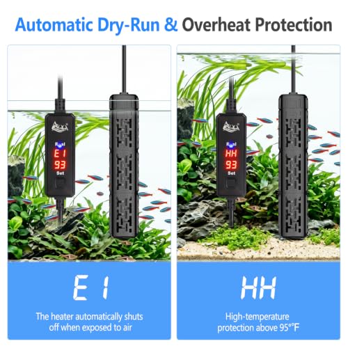 Image of AQQA Digital Aquarium Heater with Dual Display & Safety Protection 50W