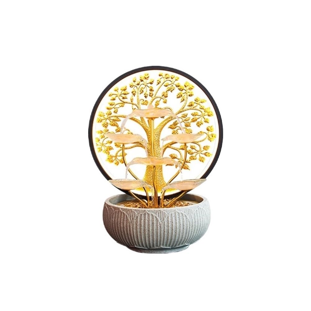 Tabletop Fountain, Feng Shui Water Fountain Money Tree Tabletop Home Décor Lucky Water Wheel,House Decor