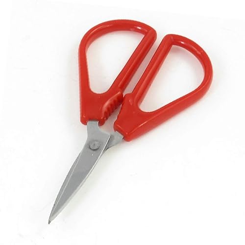 X-DREE - Tijeras de hoja afilada con mango de plástico rojo de 4.1in de longitud, oficina, mango de plástico rojo, hoja afilada, tijeras,
