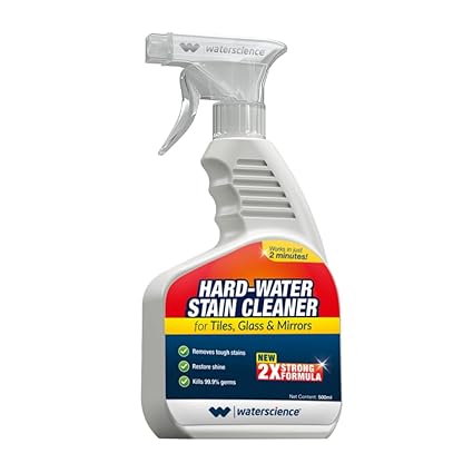 WaterScience Hard Water Stain Cleaner Spray for Glass, Mirror and Car Window (500ml)