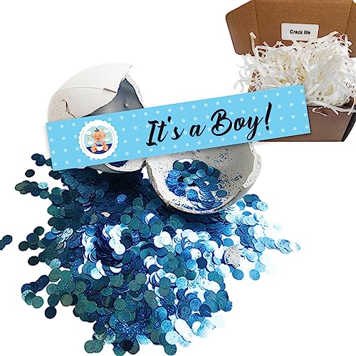 Annonce de grossesse bébé avec paillettes bleues pour le futur papa