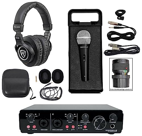 Rockville |bhLXeBOoh:R-TRACK 2x2 USBR[fBOC^[tF[X 24rbg192kHzARMC-XLR _Ci~bN^nhwh}CNAPRO-M50 StudiowbhtHAO\P[ut