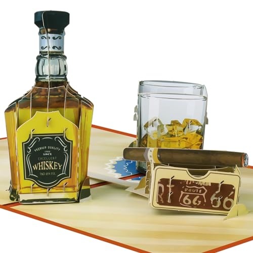 GREETING ART Funny Whiskey Birthday Card for Him, Happy Fathers Day Card for Dad, Retirement Cards for Men, Husband, Grandpa