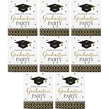 Veemoon 8 Stück Elegante Einladungskarten zur Abschlussfeier Hochwertige Papierkarten mit Feinem Design für Graduation Party Feierliche Schulabschluss Einladungen mit Glattem Griff und