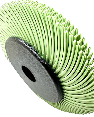 Image of Radial Bristle Brush, 6 in x 1 /2 in x 1 in 1 Micron (Light Green) with Adapter, Type C Curved Bristle (Pack of 1)