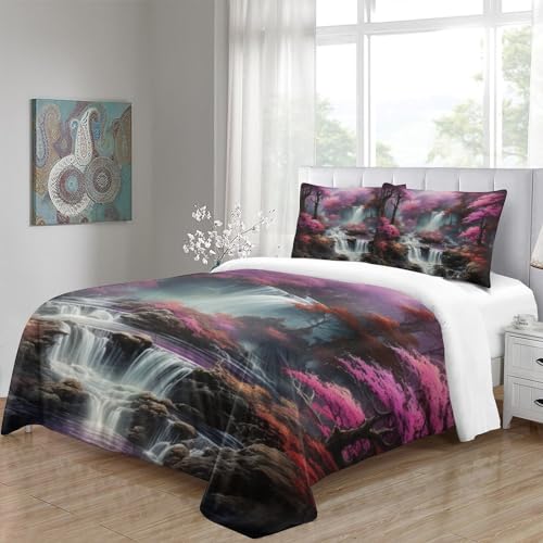 Parure housse de couette cascade 3D microfibre de qualité - 5