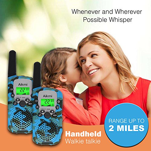 Walkie Talkies Kids Two Way Radio Wireless Interphone 22 Channel FRS GMRS Durable Toy Handheld Walkie Talkie 2 Miles Long Range Battery Operated Boy Gift for Outdoor Adventures Camping and Hiking Camo
