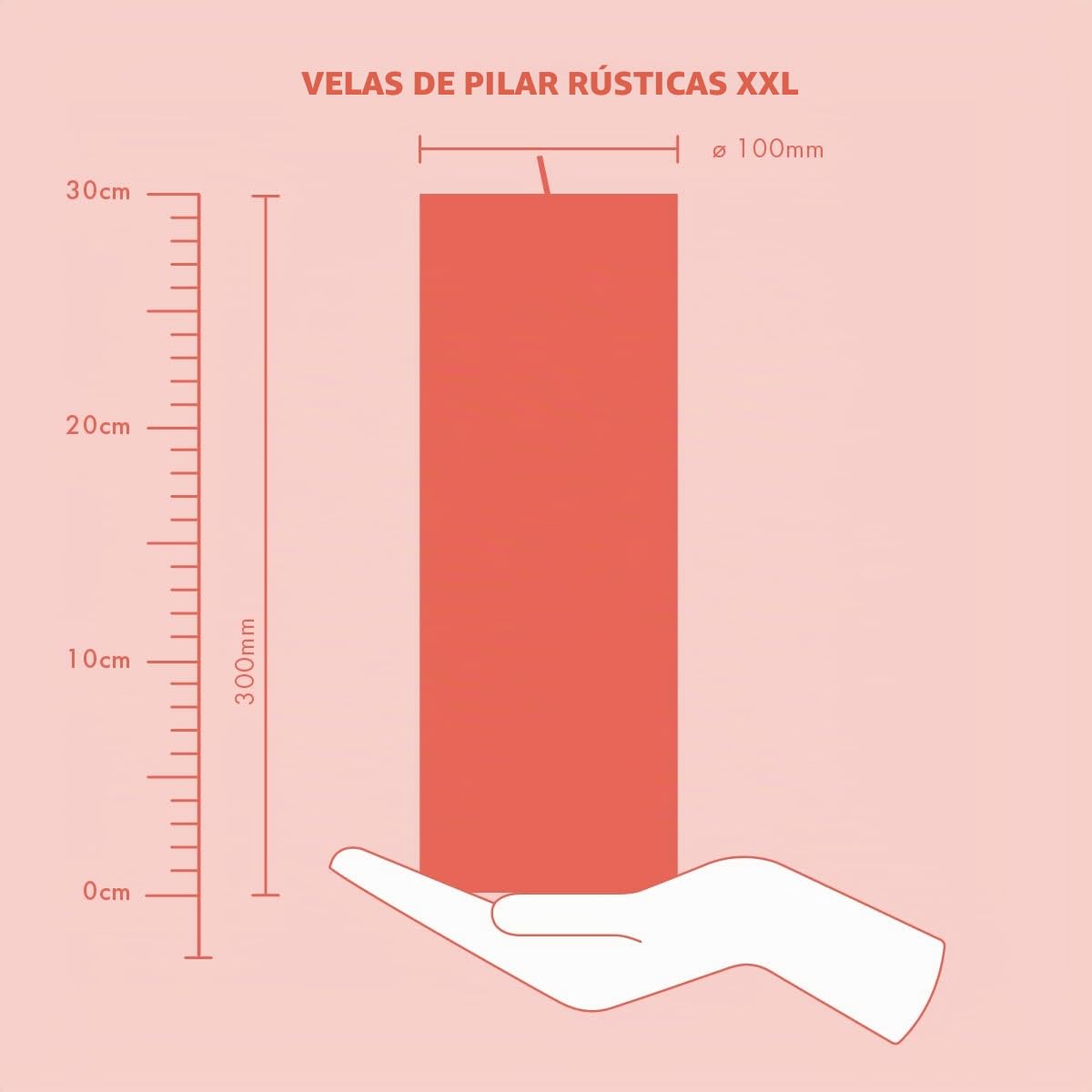 Bolsius - Vela rústica XXL – Marfil – Juego de 4 velas decorativas para el hogar – Larga duración de combustión 200 horas – sin perfume – cera vegana natural – sin aceite de palma – 30 x 10 cm