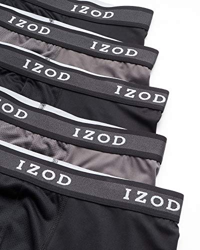 Izod Men's Underwear – Long Leg Performance Boxer Briefs (10 Pack), Size Medium, Black/Grey #TOP1