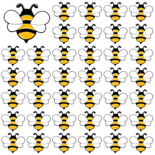 SANNIX 60Pcs Bee Pins Enamel Honey Bee Lapel Pin Cute Bee Brooch Pins Bee Badge for Backpacks Hats Clothes