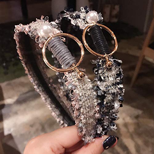 Headbands for Women Head Bands with Round Button Wide-Sided Hair Accessories Hairbands for Girls No Slip Fashion Cute Headband Gifts for Women